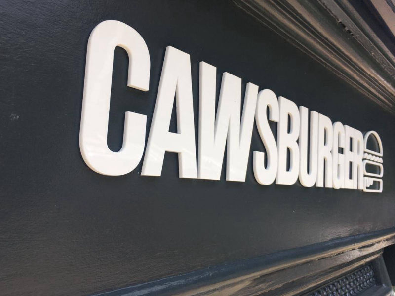 restaurant machine stand off letters