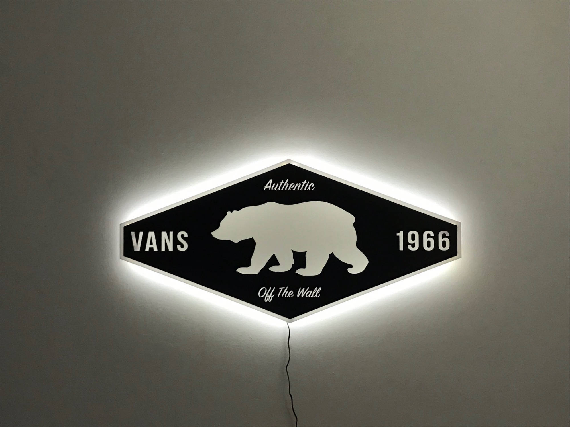 illuminated vans interior wall sign