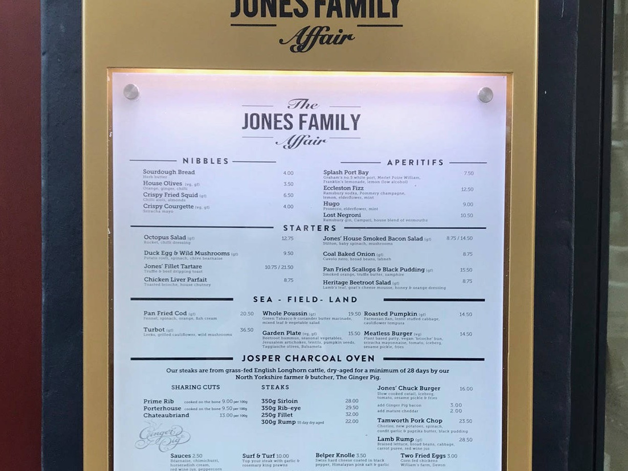 menu board