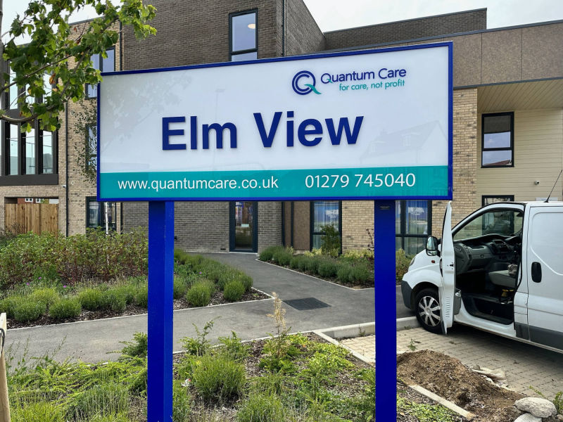 exterior post carehome signage