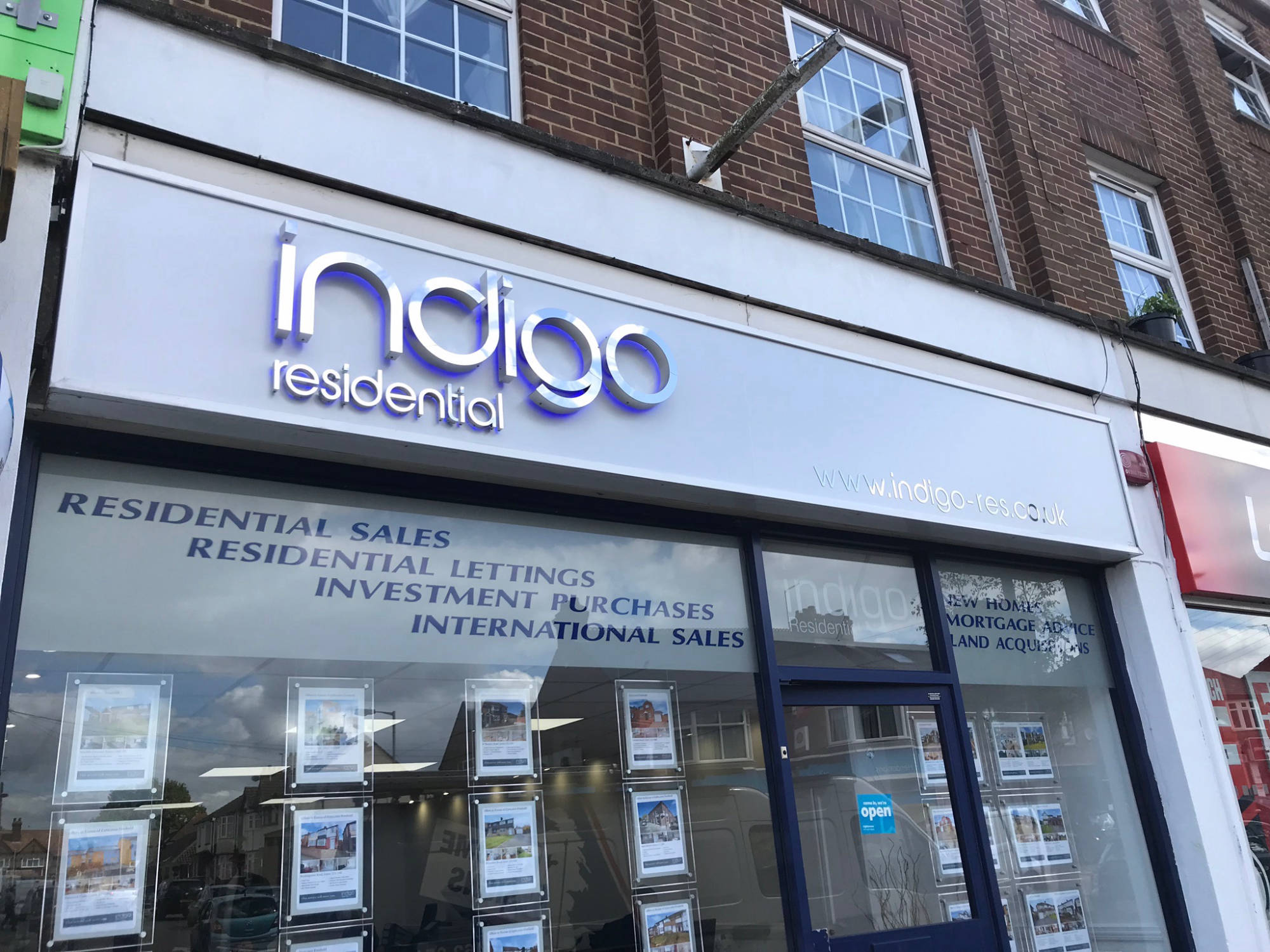 illuminated shop signage 